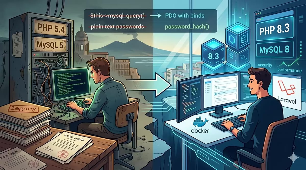 Da PHP 5.4 a PHP 8.3: come ho migrato un gestionale legacy di uno studio legale