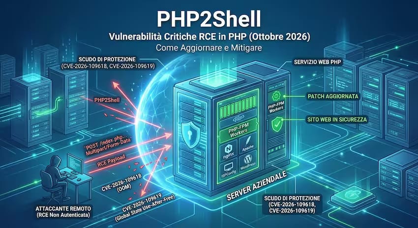 PHP2Shell: le due RCE critiche di PHP di ottobre 2026, come aggiornare e come mitigare se non puoi